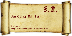 Baróthy Mária névjegykártya