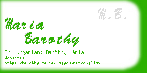 maria barothy business card
