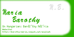 maria barothy business card